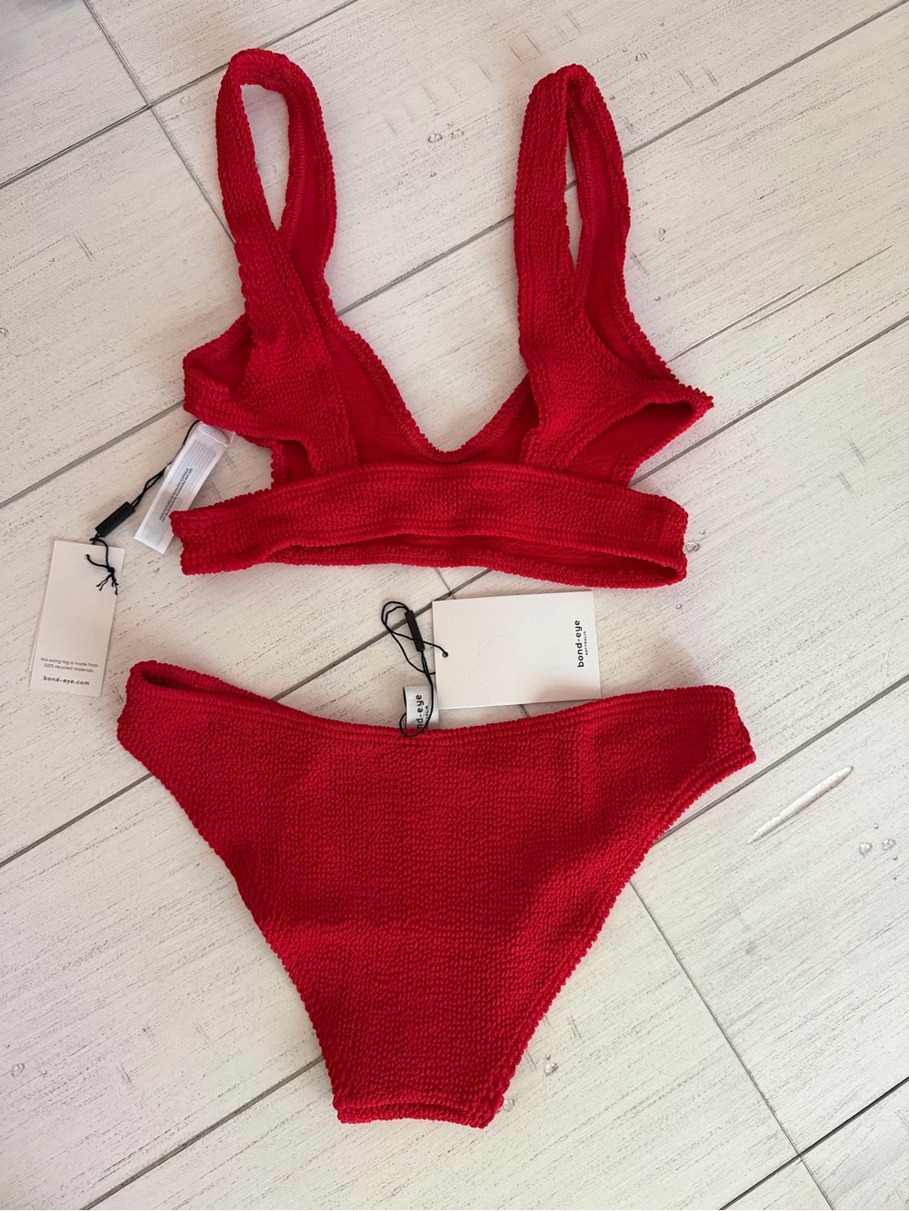 New Bond-eye Swim Bikini Set Nino Top & Sign Briefs Baywatch Red NWT - Picture 4 of 8